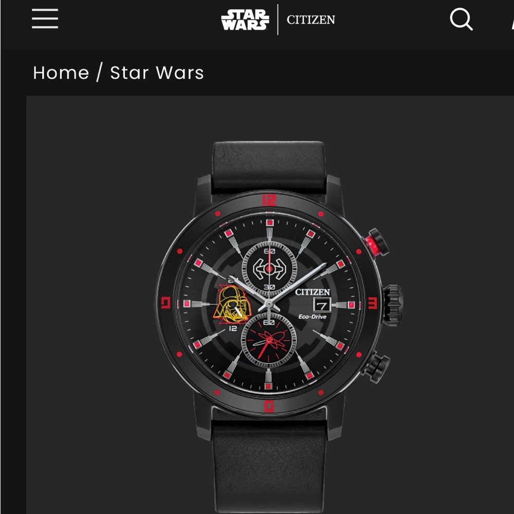 Citizen Star Wars Black and Red Chronograph Watch